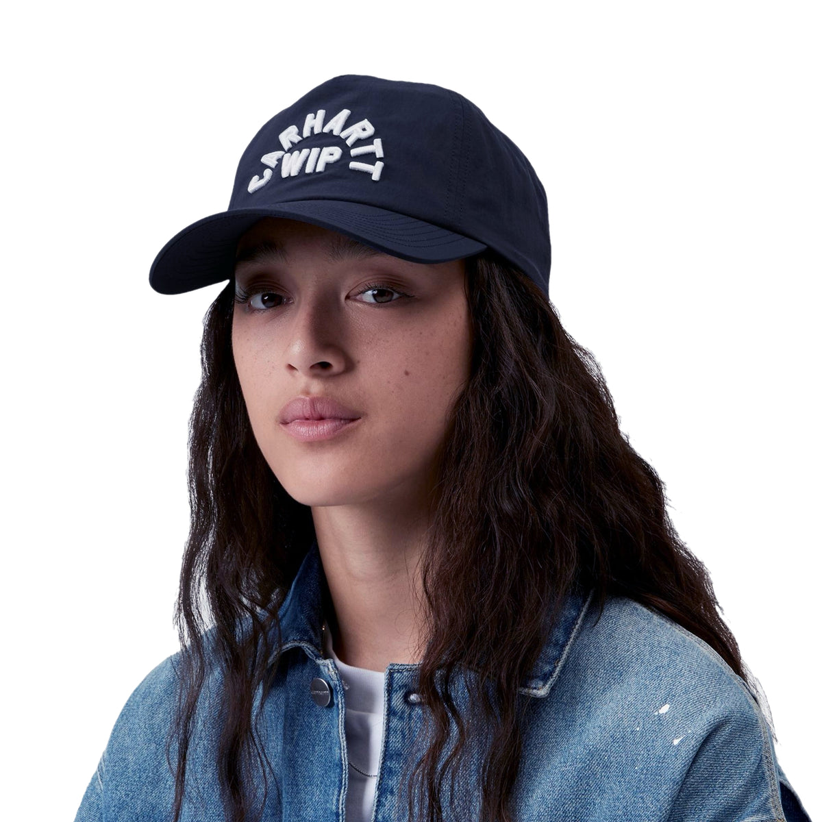 Carhartt WIP キャップ ARCH SCRIPT CAP ネイビー 着用画像