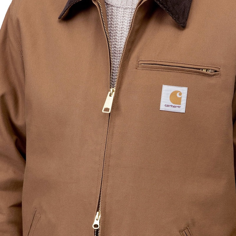 Carhartt WIP デトロイトジャケット ジャケット DETROIT JACKET (Hamilton Brown / Tobacco, Rigid) 着用画像 正面 クローズアップ
