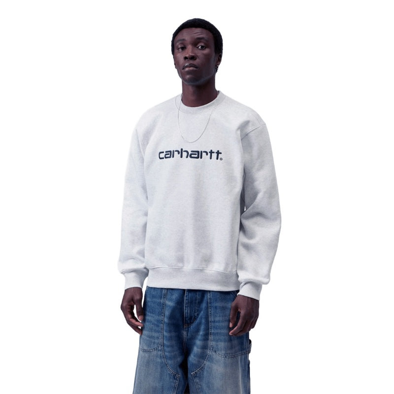 Carhartt WIP クルースウェット CARHARTT SWEATSHIRT (Ash) 着用画像 正面