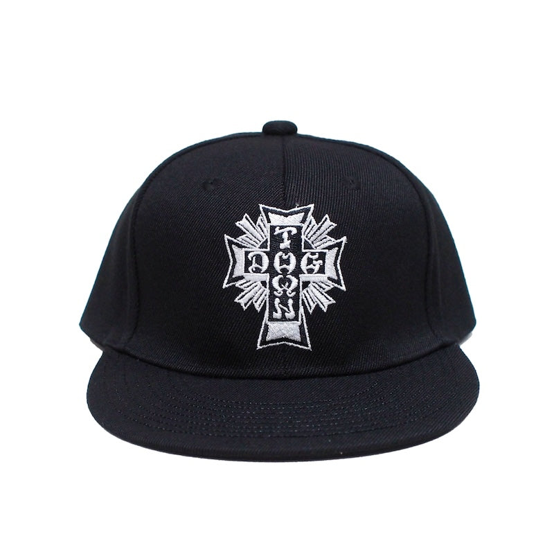 DOGTOWN　キャップ　"CROSS LOGO FLAT SNAPBACK CAP"　(Black / White)