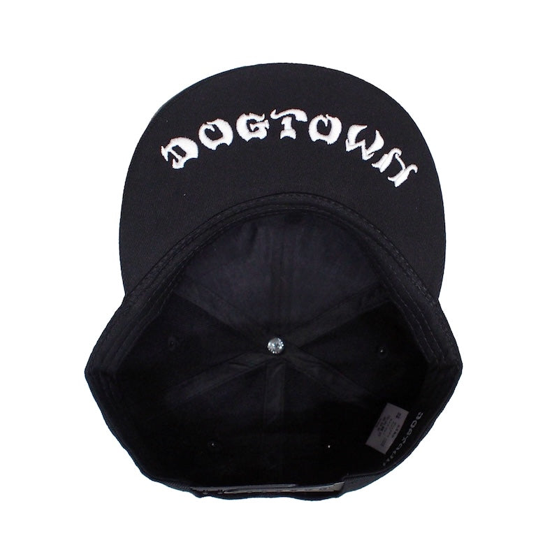 DOGTOWN　キャップ　"CROSS LOGO FLAT SNAPBACK CAP"　(Black / White)