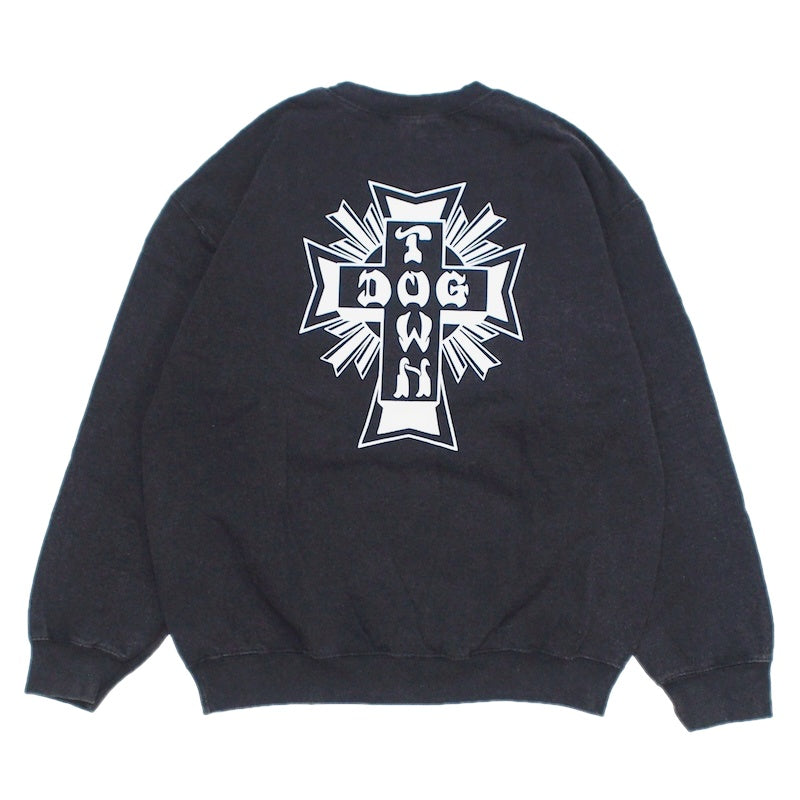 DOGTOWN　クルースウェット　"CROSS LOGO POWDER CREW SWEAT"　(Black / White)