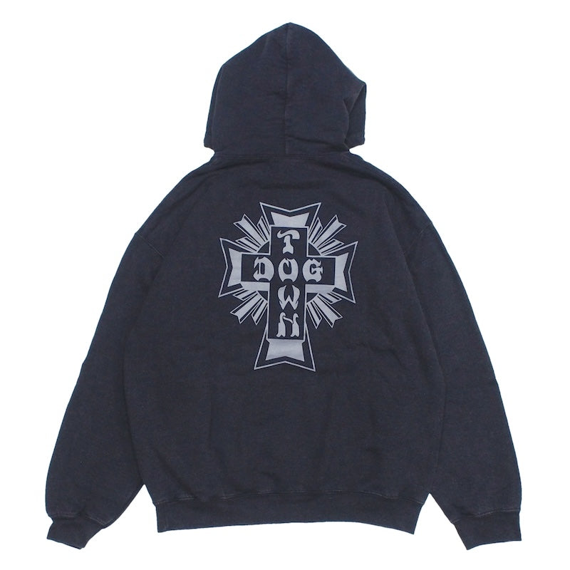 DOGTOWN　パーカー　"CROSS LOGO FROST HOODIE"　(Black / Charcoal)