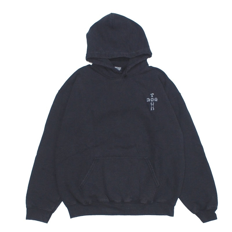 DOGTOWN　パーカー　"CROSS LOGO FROST HOODIE"　(Black / Charcoal)