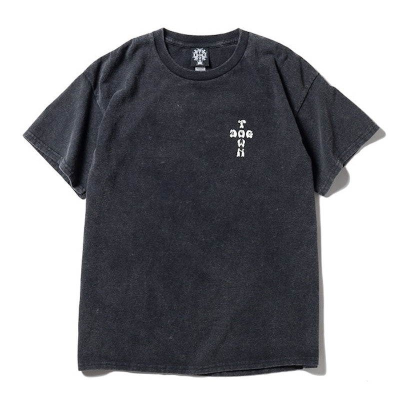 DOGTOWN　Tシャツ　"CROSS LOGO POWDER FROST TEE"　(Black / White)