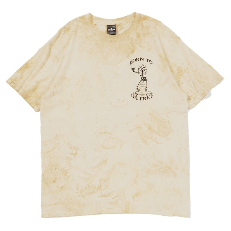 Deviluse　Tシャツ　"BORN TO BE FREE TEE"　(Yellow Tiedye)