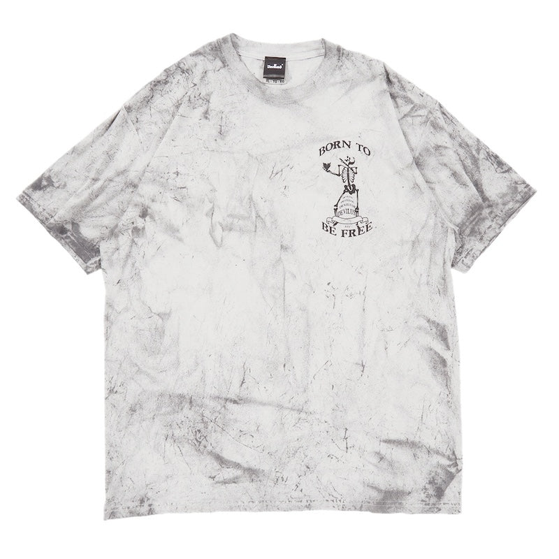 Deviluse　Tシャツ　"BORN TO BE FREE TEE"　(Gray Tiedye)