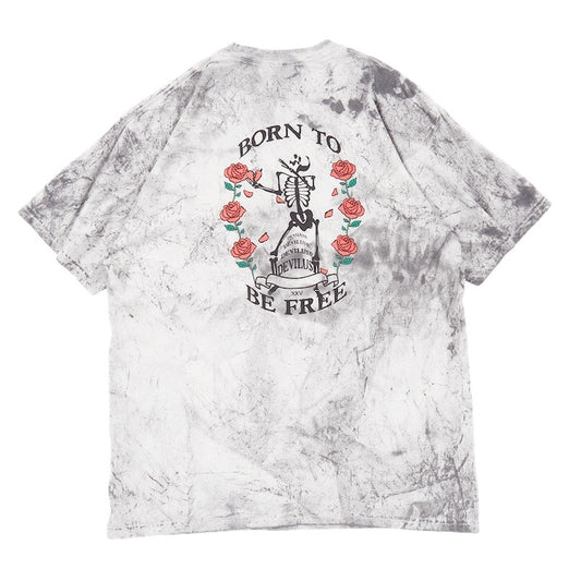 Deviluse　Tシャツ　"BORN TO BE FREE TEE"　(Gray Tiedye)