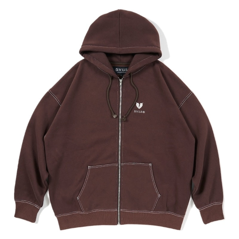 Deviluse　ジップパーカー　"HEARTACHES ZIP HOODED"　(Brown)