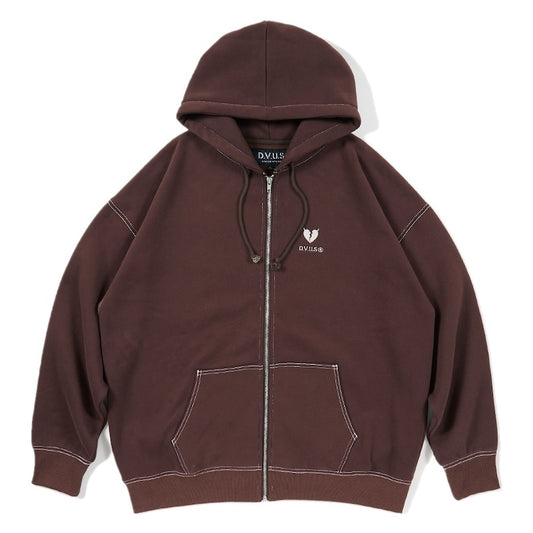 Deviluse　ジップパーカー　"HEARTACHES ZIP HOODED"　(Brown)