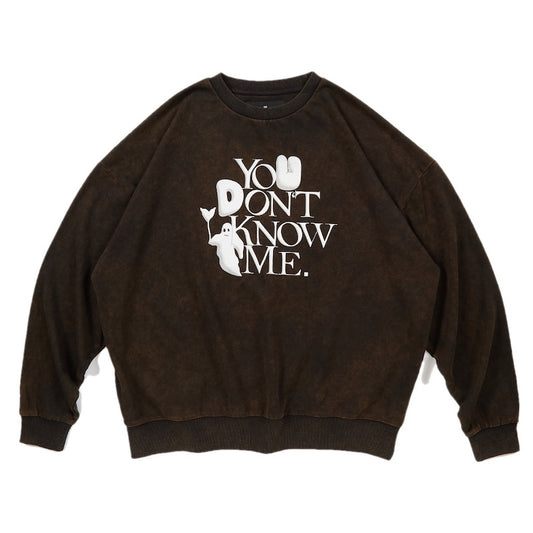 Deviluse　クルースウェット　"YOU DON'T KNOW ME CREWNECK SWEAT"　(Washed Black)