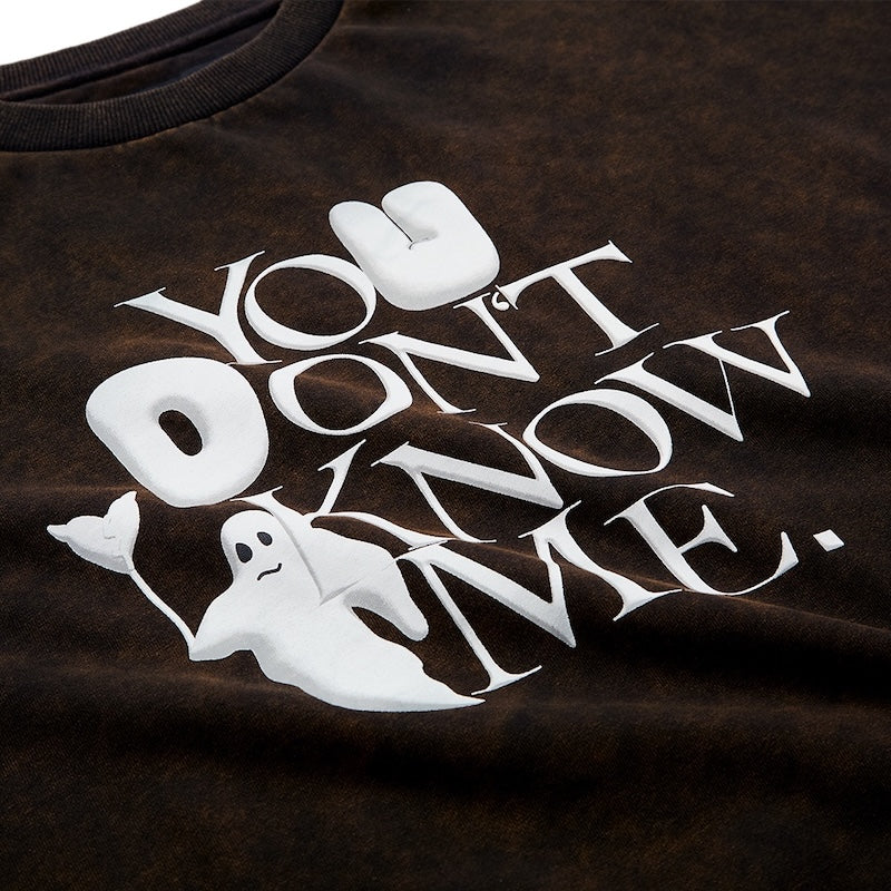 Deviluse　クルースウェット　"YOU DON'T KNOW ME CREWNECK SWEAT"　(Washed Black)