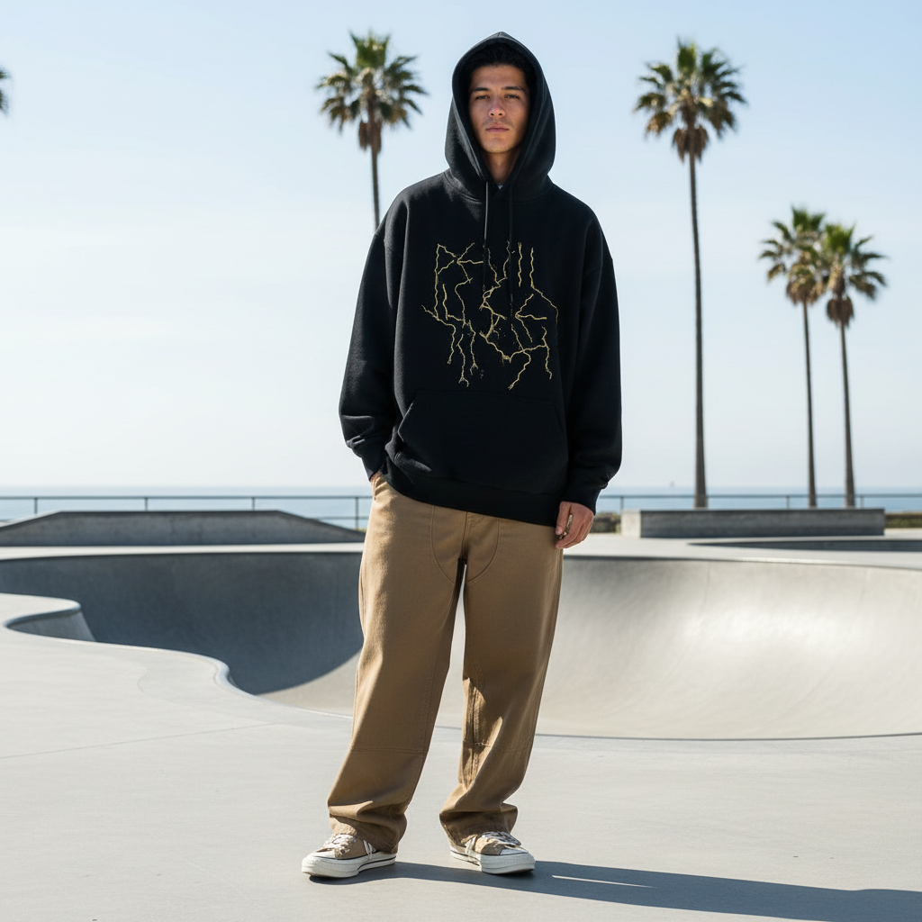 Deviluse　パーカー　"LIGHTNING PULLOVER HOODED"　(Black)