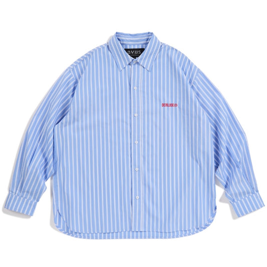 Deviluse L/Sシャツ STRIPE SHIRTS ブルー 正面