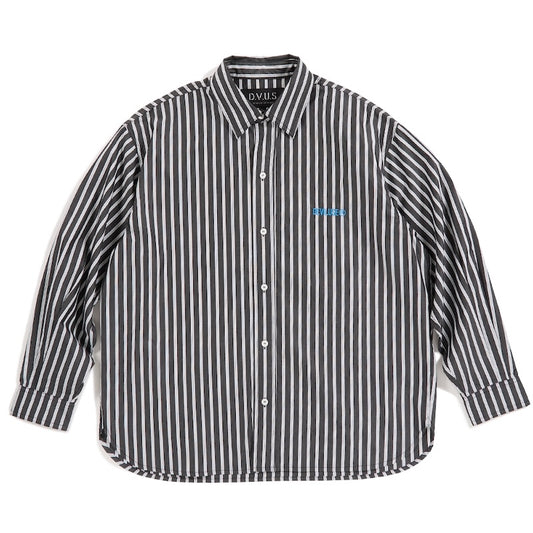 Deviluse L/Sシャツ STRIPE SHIRTS ブラック 正面