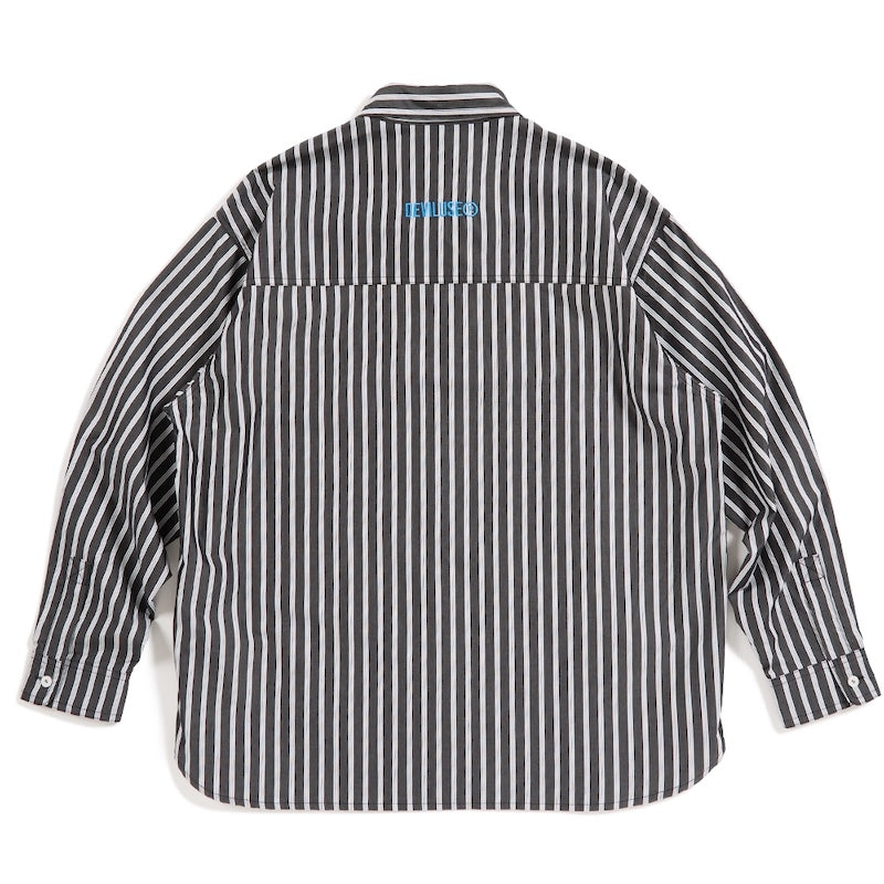Deviluse L/Sシャツ STRIPE SHIRTS ブラック 背面