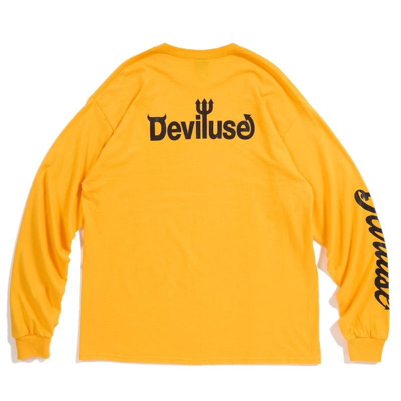 Deviluse L/STシャツ Eat' em L/S TEE イエロー 商品画像 背面