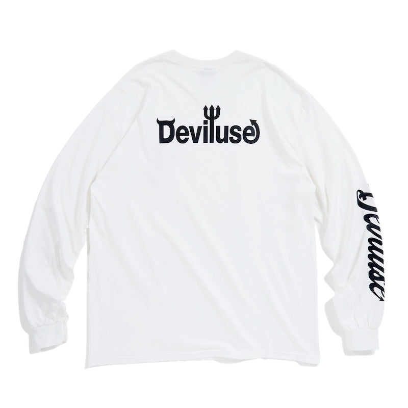 Deviluse L/STシャツ Eat' em L/S TEE ホワイト 商品画像 背面