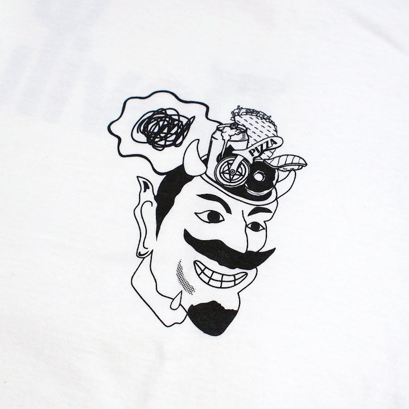 Deviluse L/STシャツ Eat' em L/S TEE ホワイト 商品画像 胸プリント