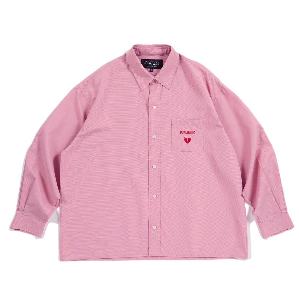 Deviluse チェックL/Sシャツ CHECK L/S SHIRTS レッド  商品画像 正面