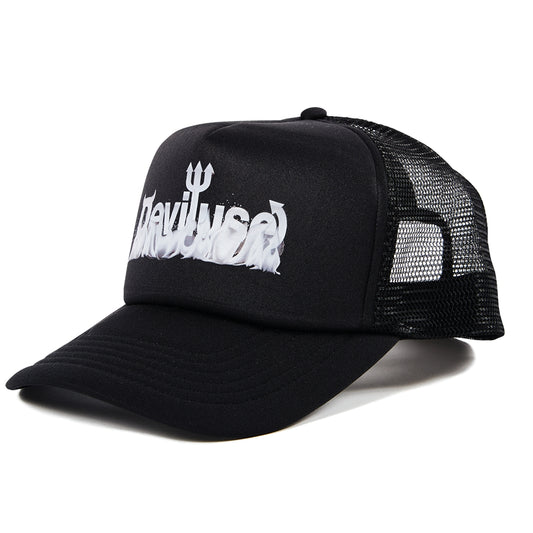 Deviluse メッシュキャップ FLAME LOGO MESH CAP ブラック 商品画像 斜め