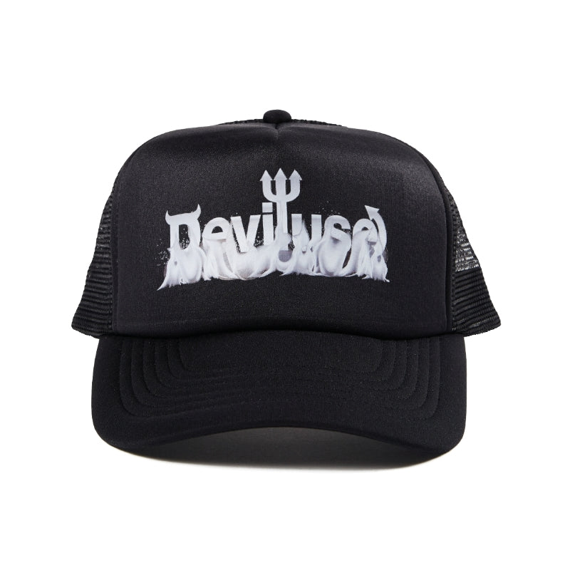 Deviluse メッシュキャップ FLAME LOGO MESH CAP ブラック 商品画像 正面