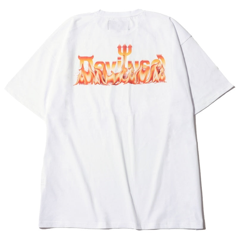 Deviluse Tシャツ FLAME LOGO TEE ホワイト 商品画像 背面