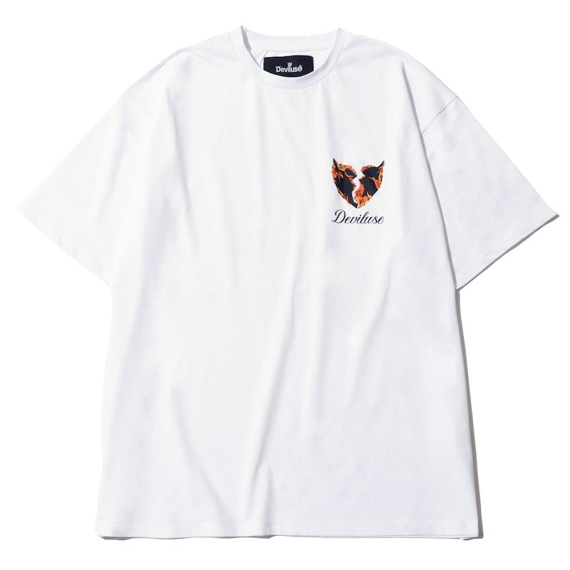 Deviluse Tシャツ FLAME HEART TEE ホワイト 商品画像 正面