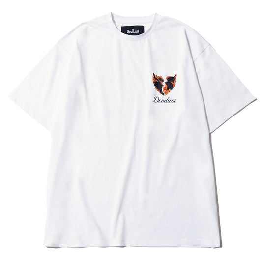 Deviluse Tシャツ FLAME HEART TEE ホワイト 商品画像 正面