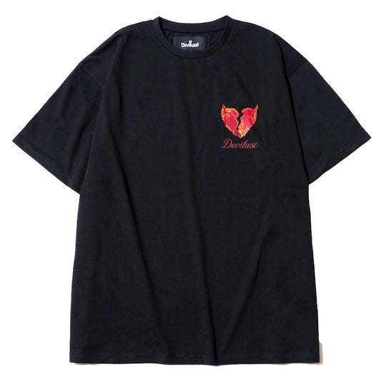Deviluse Tシャツ FLAME HEART TEE ブラック 商品画像 正面