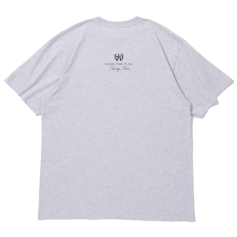 Deviluse Tシャツ OVAL SCRIPT LOGO TEE アッシュグレー 商品画像 背面