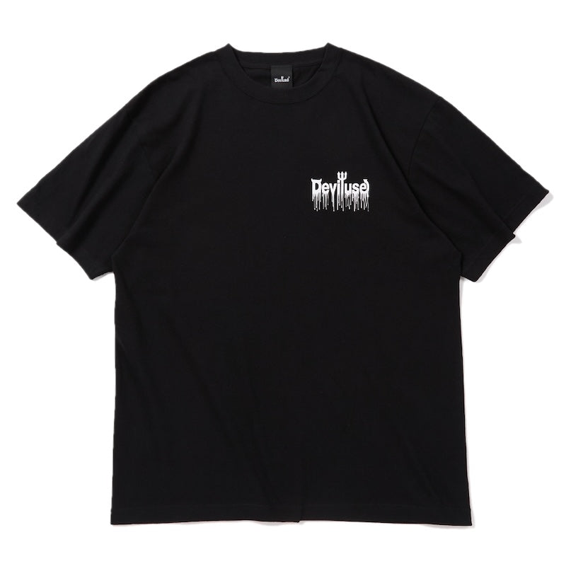 Deviluse Tシャツ HEART ON  SHUFFLE TEE ブラック 商品画像 正面