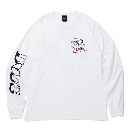 Deviluse L/STシャツ FALLING OUT OF LOVE L/S TEE ホワイト 商品画像 正面