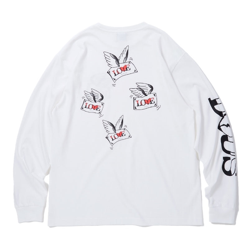 Deviluse L/STシャツ FALLING OUT OF LOVE L/S TEE ホワイト 商品画像 背面