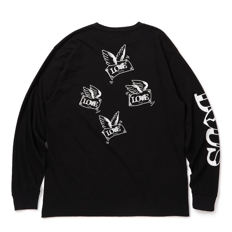 Deviluse L/STシャツ FALLING OUT OF LOVE L/S TEE ブラック 商品画像 背面