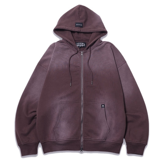 Deviluse ジップパーカー "HEARTACHES ZIP HOODIE" ブラウン 商品画像 正面