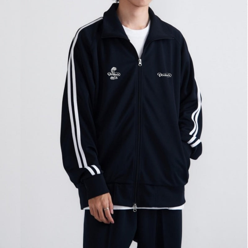 Devilock トラックジャケット DEVILOCK TRACK JACKET ブラック 着用画像 1
