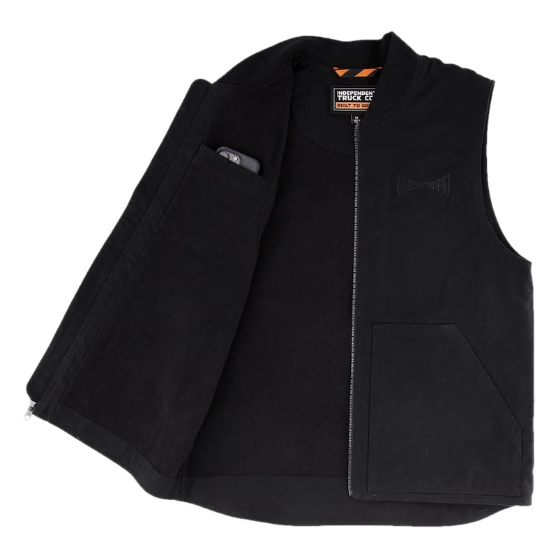 INDEPENDENT　ベスト　"BUILT TO GRIND CANVAS VEST"　(Black)