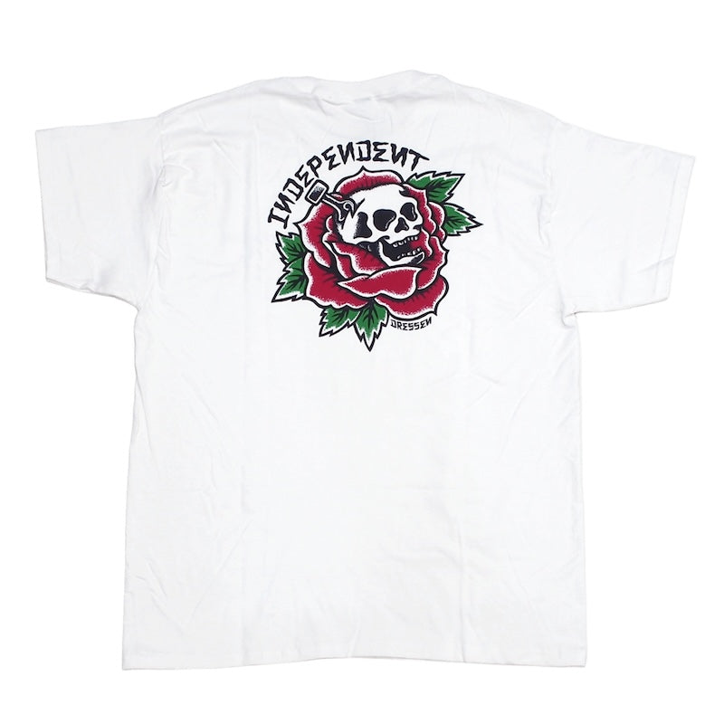 INDEPENDENT Tシャツ DRESSEN SKULL ROSE TEE ホワイト 商品画像 背面