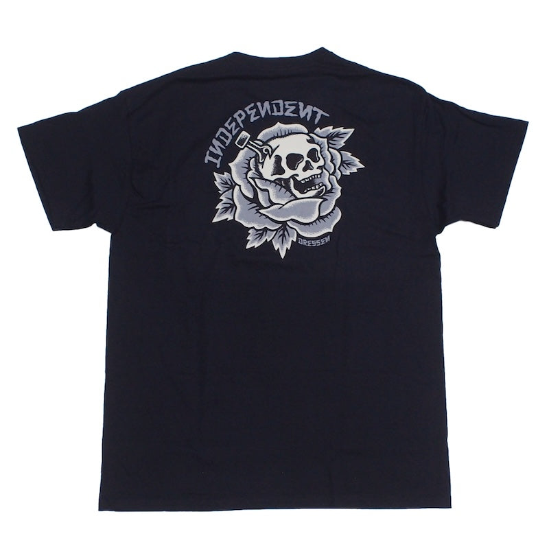 INDEPENDENT Tシャツ DRESSEN SKULL ROSE TEE ブラック 商品画像 背面