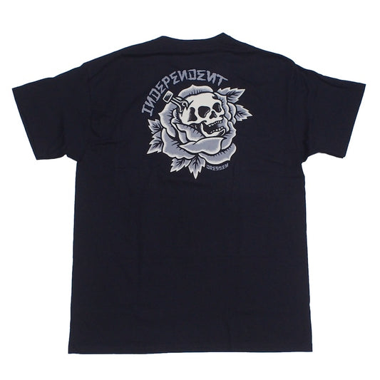 INDEPENDENT Tシャツ DRESSEN SKULL ROSE TEE ブラック 商品画像 背面