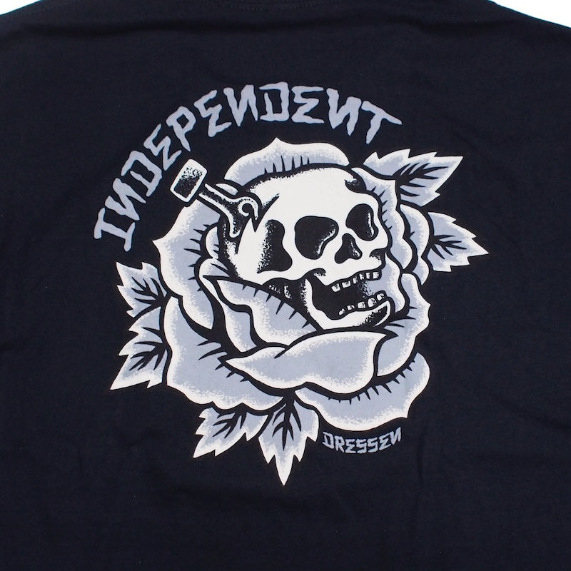 INDEPENDENT Tシャツ DRESSEN SKULL ROSE TEE ブラック 商品画像 バックプリント