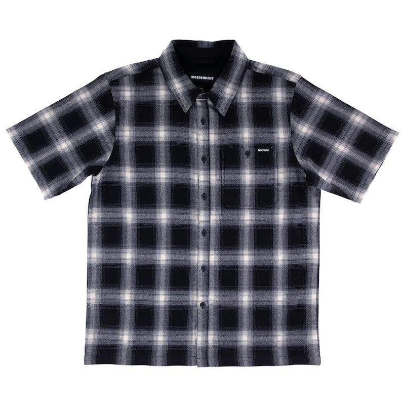 INDEPENDENT S/Sシャツ BELMONT S/S FLANNEL SHIRT ブラック 商品画像 正面