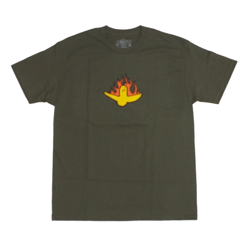 KROOKED　Tシャツ　"FIRE BIRD TEE"　(Military Green)