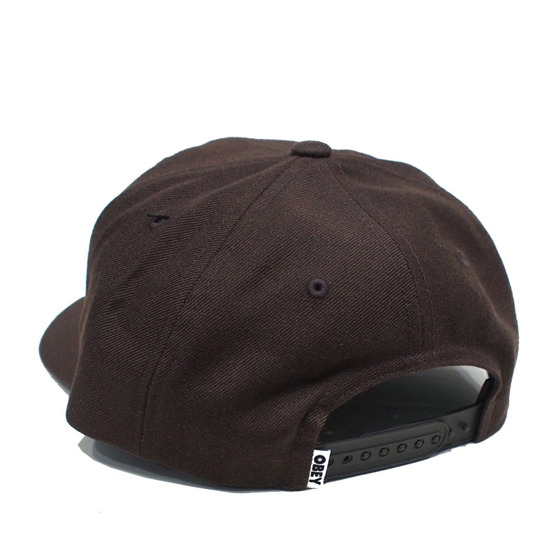OBEY　キャップ　"OBEY ACADEMY 6 PANEL SNAPBACK CAP"　(Dark Chocolate)