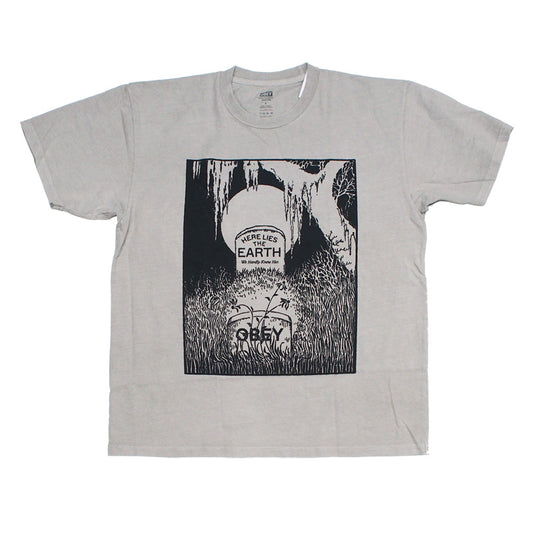 OBEY　Tシャツ　"OBEY HERE LIES THE EARTH PIGMENT CLASSIC TEE"　(Silver Gray)