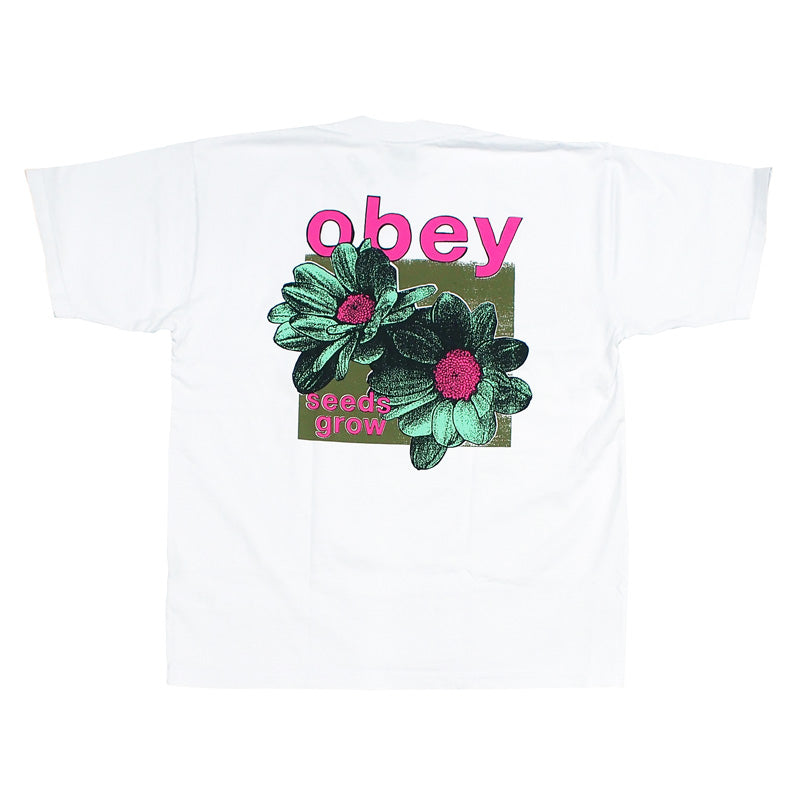 OBEY　Tシャツ　"OBEY SEEDS GROW HEAVYWEIGHT BOX TEE"　(White)