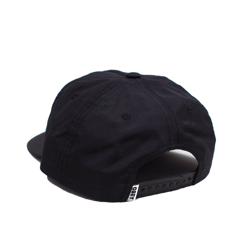 OBEY　キャップ　"TROPICAL 5 PANEL NYLON SNAPBACK CAP"　(Black)