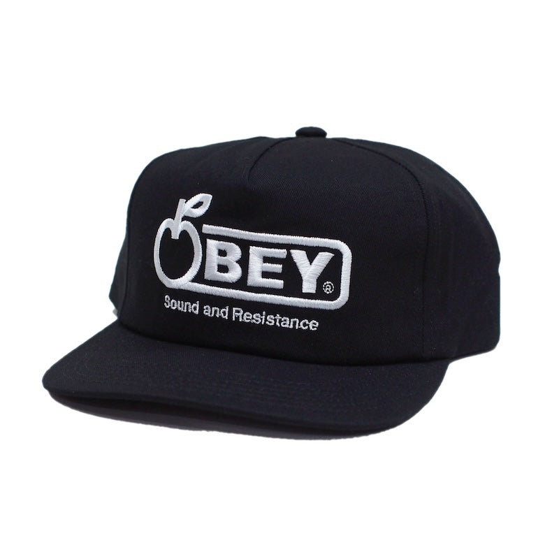 OBEY　キャップ　"SOUND TWILL 5 PANEL SNAPBACK CAP"　(Black)