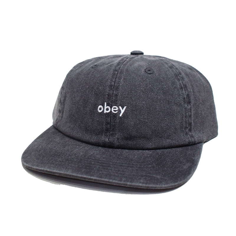 OBEY　キャップ　"PIGMENT LOWERCASE 6 PANEL STRAPBACK CAP"　(Pigment Black)